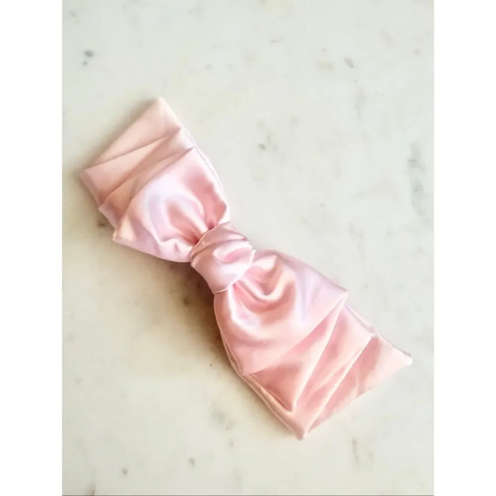 🌸 Blush Pink Satin Hair Bow Barrette